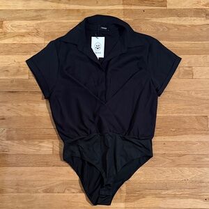 Cider Classic Black Collared Top